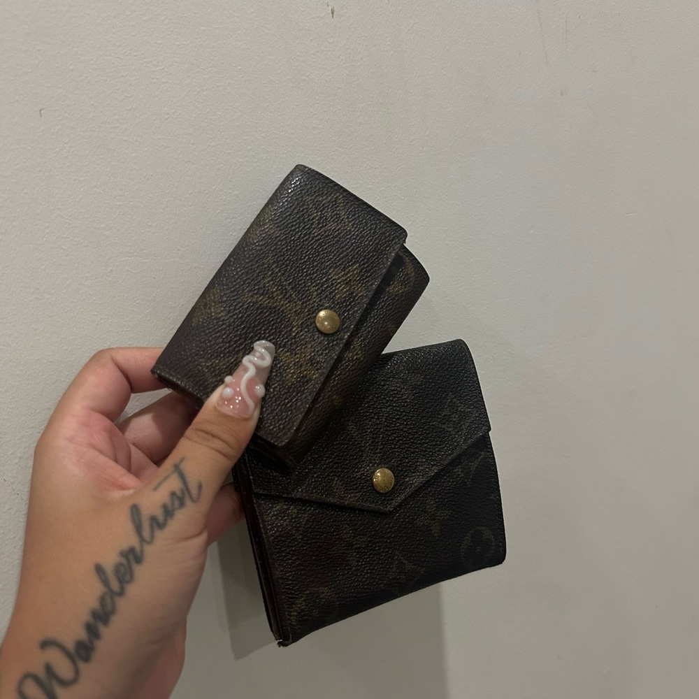 Louis Vuitton Brown Vintage Monogram Wallet Set